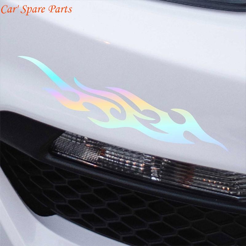 Y4UA Reflective Flame Car Decals Stickers for Scratch Hiding Increased Safety 1 Pair