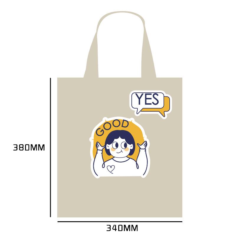 Muji Custom Logo Canvas Tote Bag - High Quality 3D Film Coated Cotton Bag