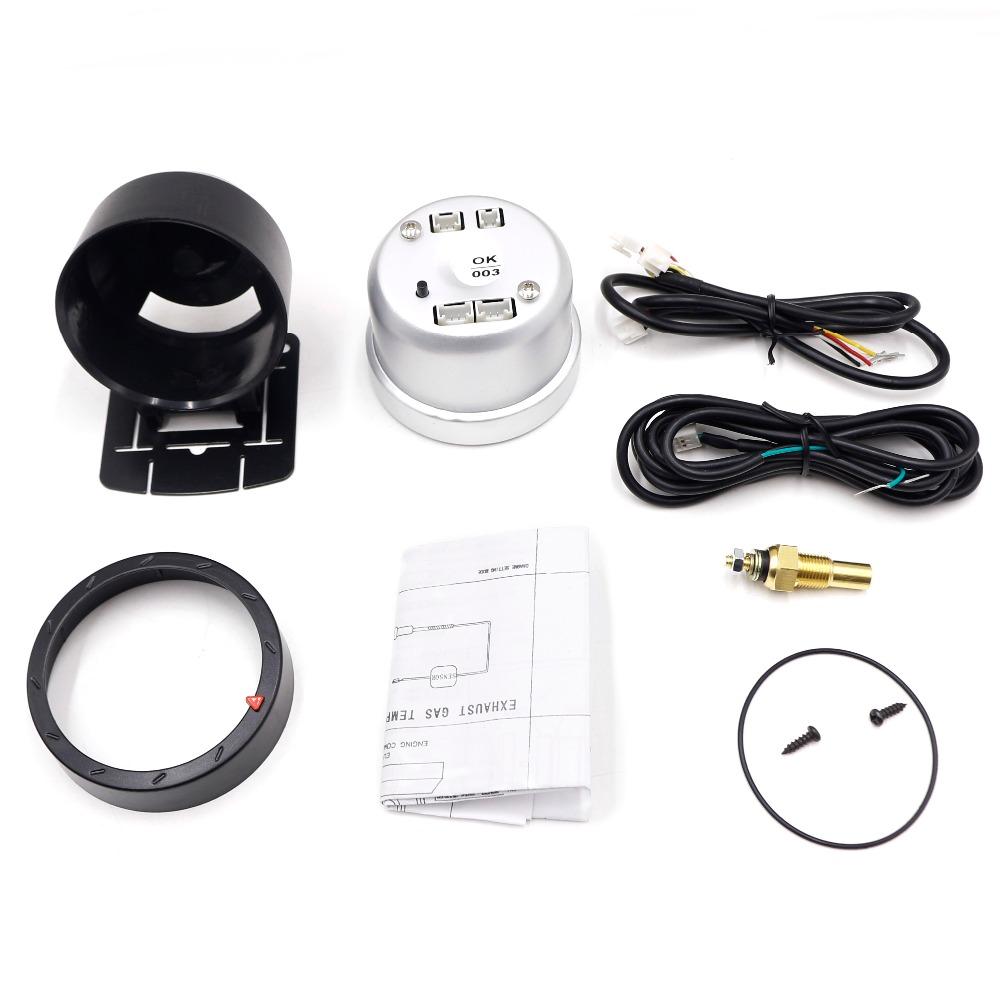 CNSPEED New 60MM Car Water Temperature Gauge 20-120℃ Celsius Water Temp Meter With Water Temp Joint Pipe Sensor Adapter 1/8NPT
