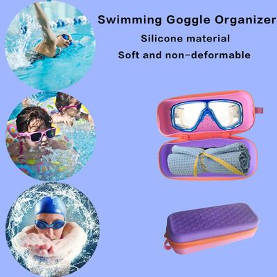 Wasserdichte Silikon-Brillenetui für das Schwimmen, Weiche & Atmungsaktive Brillen-Schutzhülle, Aufbewahrungstasche für Schwimmzubehör