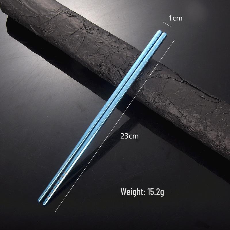 Color-Changing Titanium Crystal Chopsticks: Portable, Hollow, High-Temp Safe, Gift-Boxed for Outdoor & Home Use