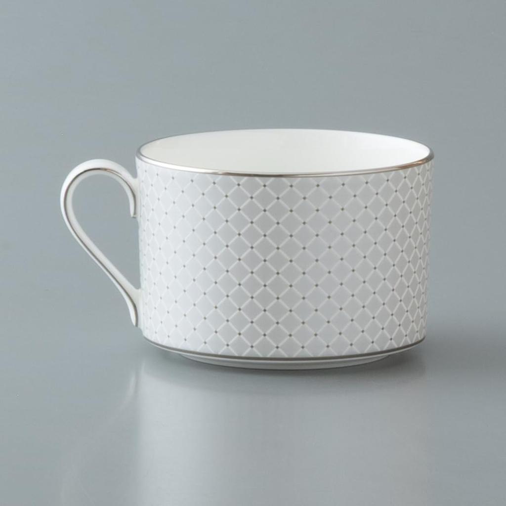 NARUMI Nova Cup and Saucer Gold and Set of perfect for suitable for tea or ideal as a wedding Comes in a gift Set, 270cc, Platinum, 2. Elegant,
