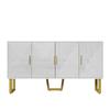 Sideboard mit hochglänzenden strukturierten Türen und goldenen Griffen, TürenDesign, höhenverstellbare Regale für Wohnzimmer und Schlafzimmer
