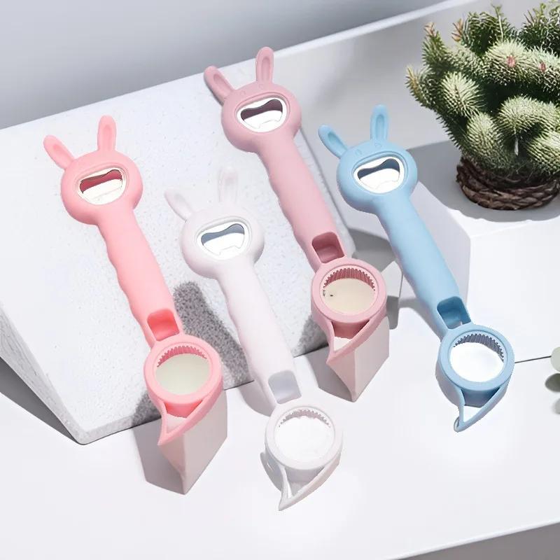 1PCS 4 In 1 Multifunctional Bottle Opener - Beer/Beverage Can/Jar Opener with Corkscrew for Household, Kitchen, Dining & Bar