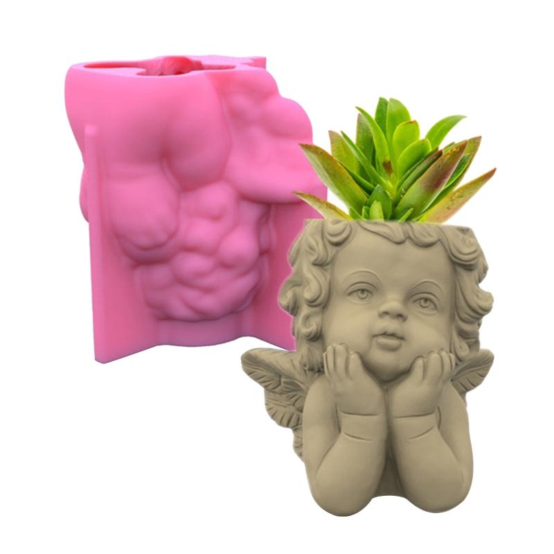 Succulents Flower Pot Resin Silicone Mold Suitable for Diy Garden Concrete Flower Pot Pen Holder Crafts Home Decor