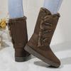 Big Size Long Snow Botas Women 2024 Winter Platform Casual Cotton Shoes Women Flat Comfortable Brown Warm Boots Botines Mujer