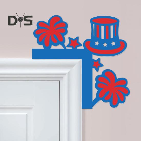 Patriotische Türeckendekoration, 4. Juli, Türrahmendekoration, Holz-Türeckenaufsatz, Ornament für den Gedenktag, den Unabhängigkeitstag, den Veteranentag