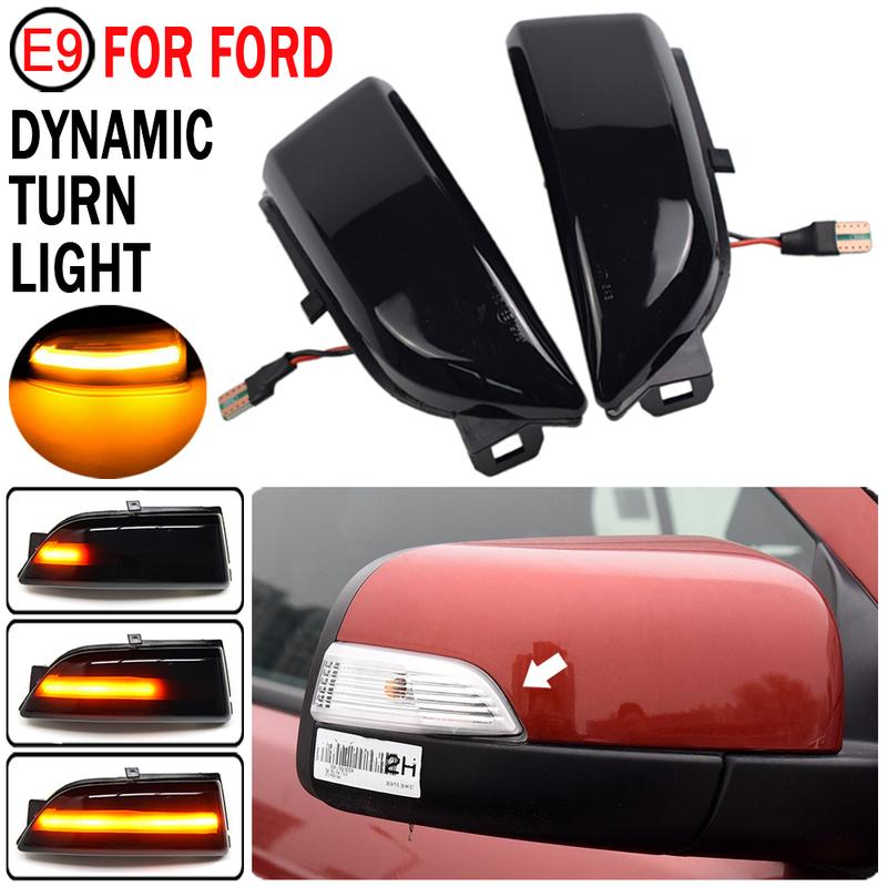 2pcs Dynamic Sequential Blinker Amber LED Side Mirror Turn Signal Light For Ford Ranger T6 2012-2019 Raptor & Wildtrak Everest