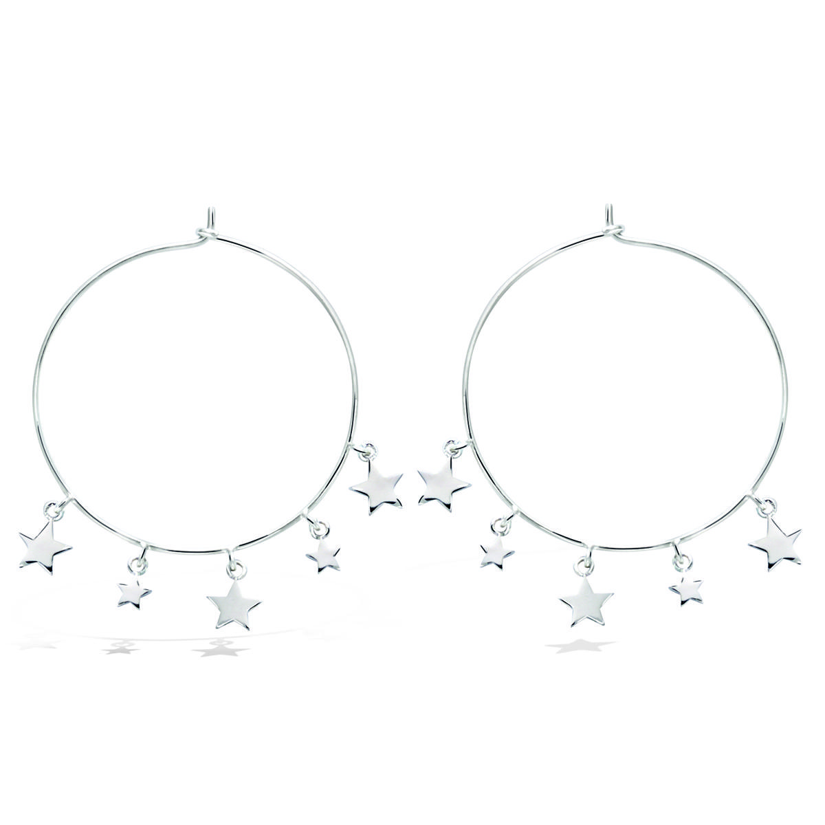 

Les Trésors De Lily [R1723] - Créoles Argent Une Etoile est Née argenté (rhodié) - 30 mm- 5 mm