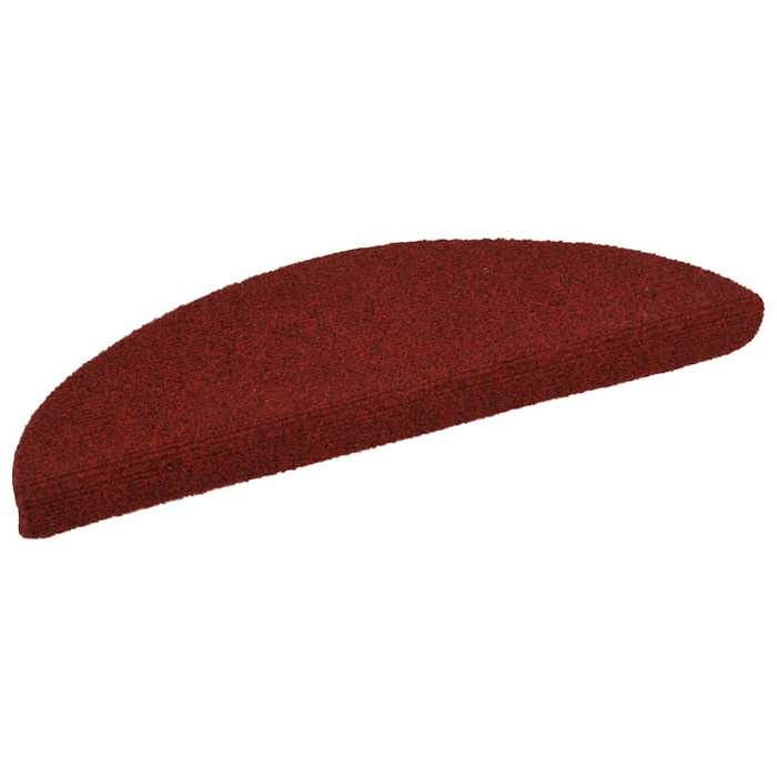 VidaXL Tapis d'escalier autocollants 15 pièces 56 x 17 x 3 cm Rouge bordeaux Demi-rond 132694