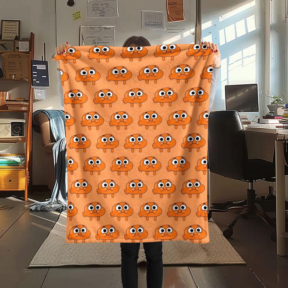 Darwin Watterson Printed Flannel Blanket, soft throw for bedroom sofa, washable, fan merchandise, great gift.