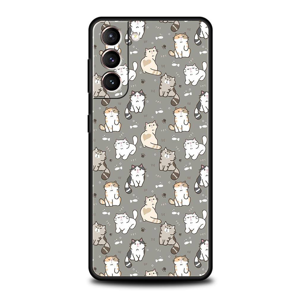 

Чехол для телефона с мультяшными милыми кошками для Samsung Galaxy S24 S23 S22 S20 FE S21 Ultra 5G S9 S8 S10 Plus S10E 10 Lite 20 Samsung S10e