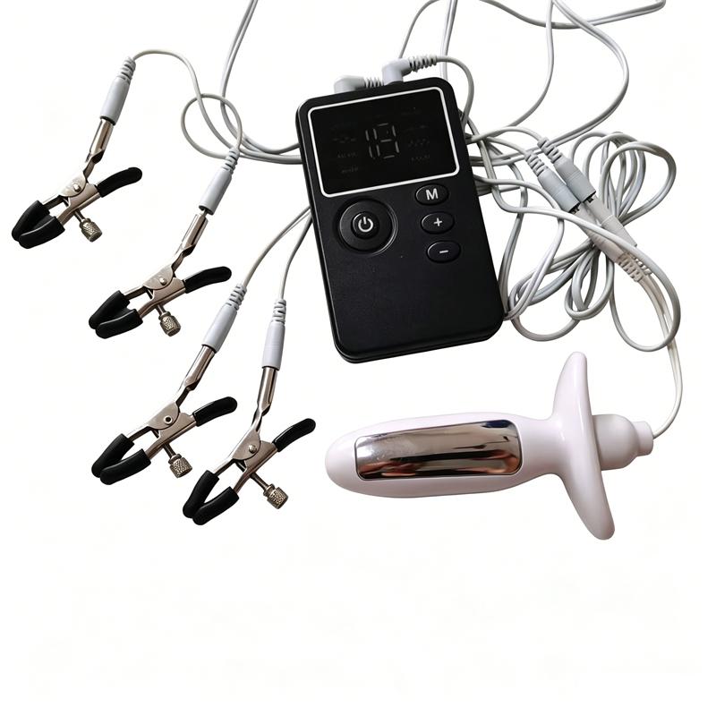 8 Modes Electric Shock Anal Butt Plug Prostate Massage Sex Toys for Men Women Metal Nipples Clips Silicone Breast Sucker PumpsGood product