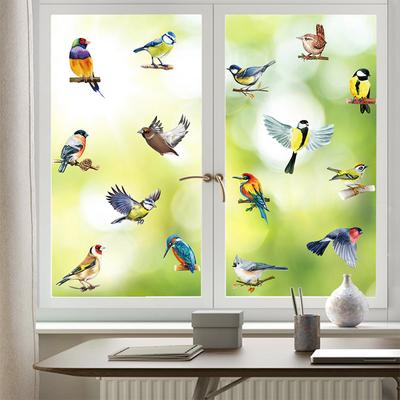 Wandaufkleber mit Elstervögeln und Zweigen für Sofa, Schlafzimmer, Hintergrund, Wände, Dekoration, Glasfenster, Antikollisions-Aufkleber, selbstklebende Vinyl-Aufkleber