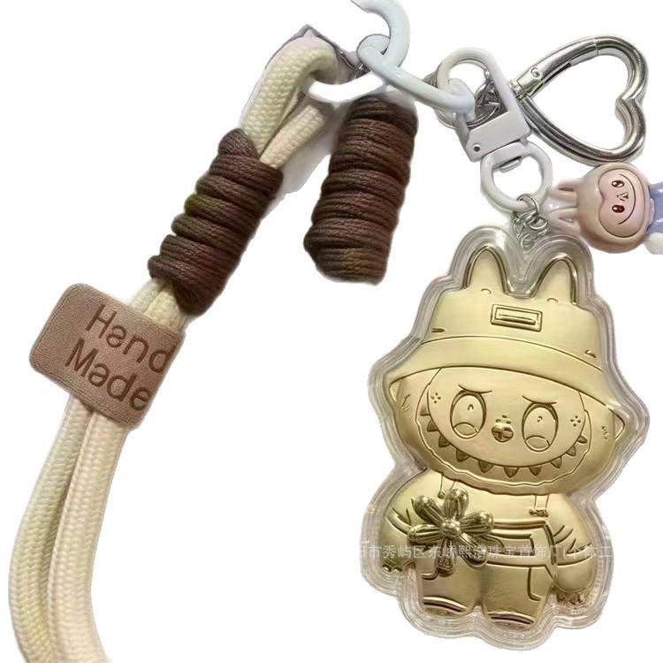 Trendy 999 Gold Keyring: Pull Cloth Pendant Mobile Phone Charm