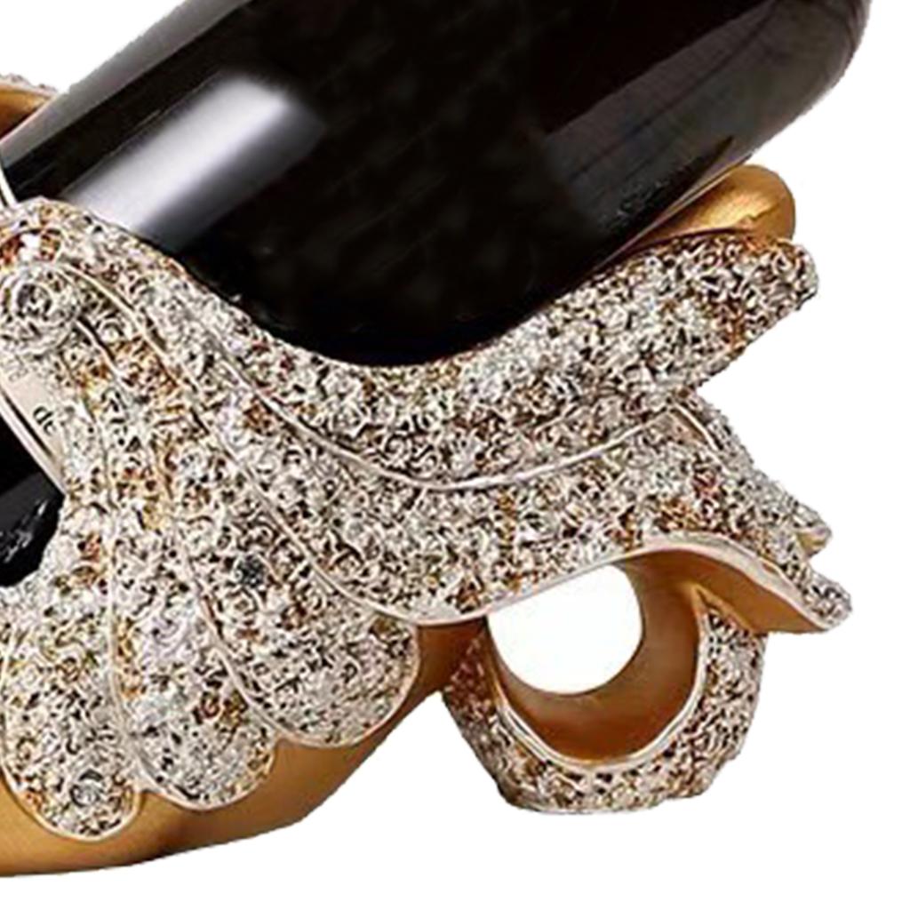 Luxury Swan Wine Rack Innovative Desktop Wine Cabinet Decorative Ornaments for Living Room Office Gold