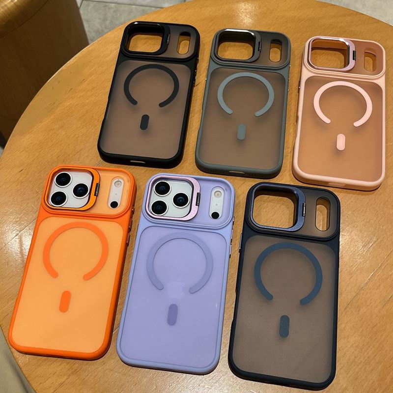 iPhone 17 Air Color-Block Hülle mit Hautgefühl, Metall-Kamerahalterung & Magnetischer Adsorption für Apple 16/15