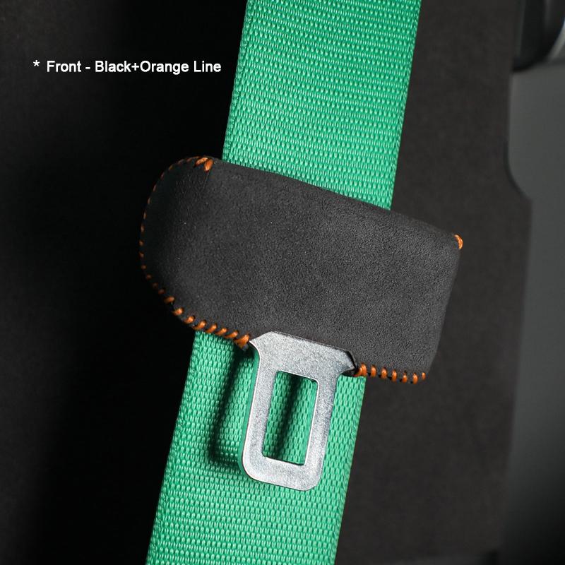 For BYD ZEEKR 001 7X Xpeng P7 Tesla Modle 3 Y New Energy Vehicle, A lcantara Automobile Front Rear Seat Belt Protectors Cover