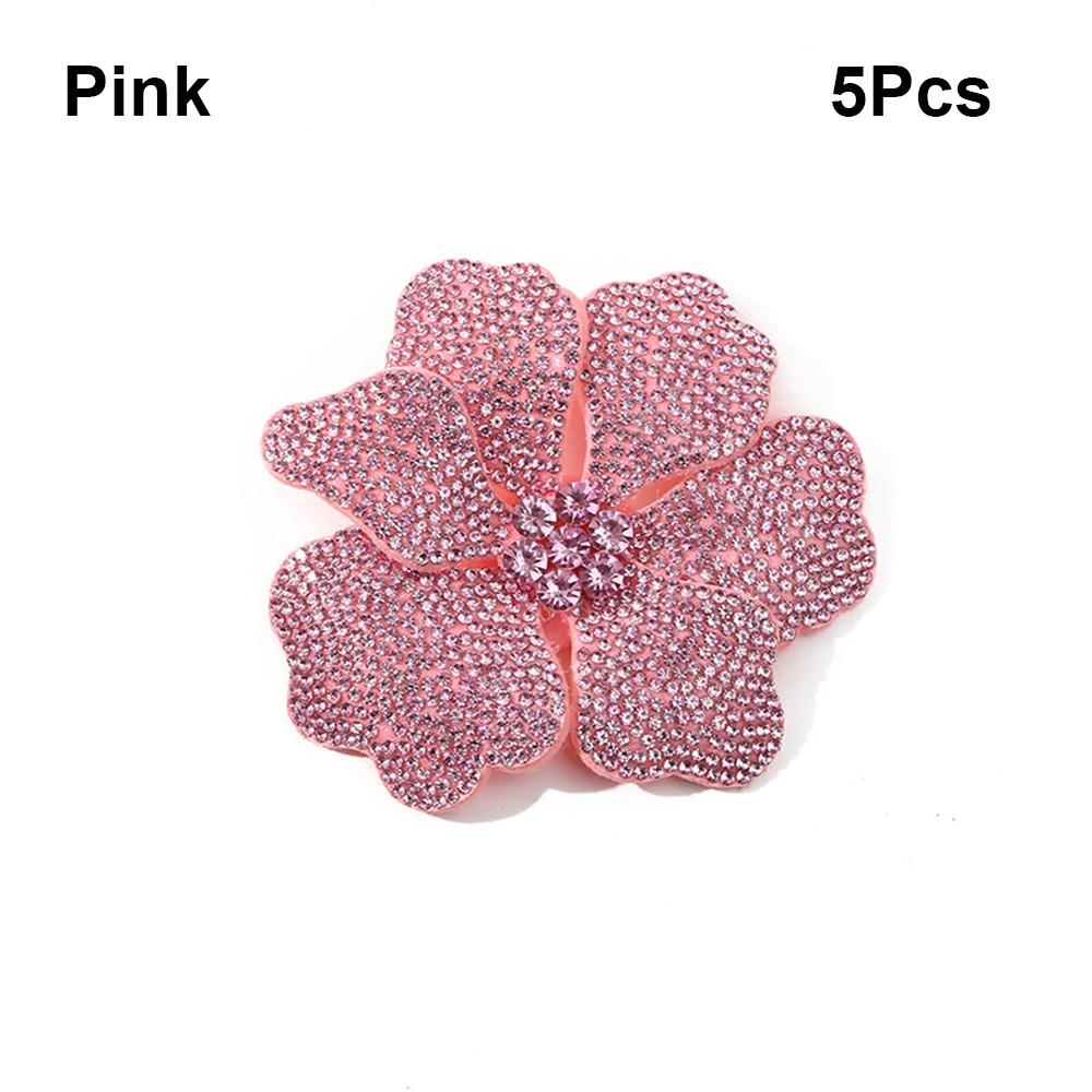

5PCS Rhinestone DIY 3D Flower Decoration DIY Craft Embellishment DIY Dress Decoration Versatile Craft Supplies Dress Decoration розовый