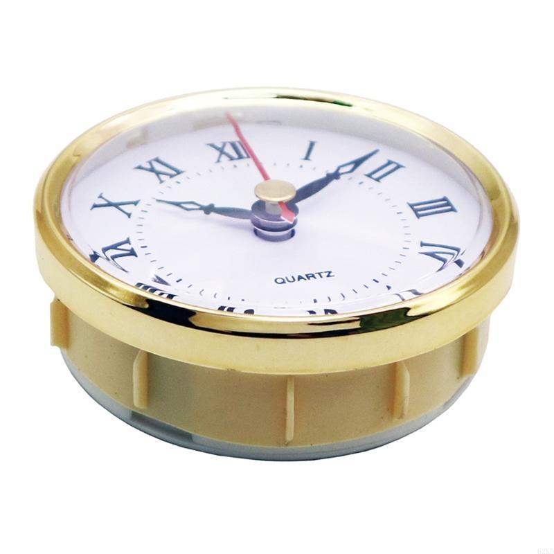 62KD Clock Movement 80mm Round Numeral Clock Insert with Gold Trim Home Decor for DIY Crafts Accessories