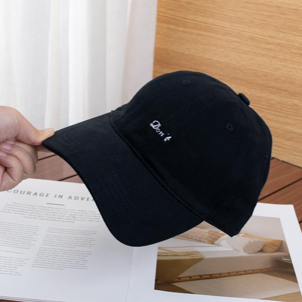 Simple letter embroidery autumn and winter polished cotton baseball cap women's street versatile travel shading show face small cap