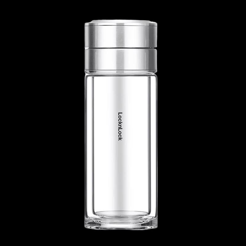 LOCK&LOCK LLG6013 Double-Layer Glass Tea Infuser Bottle