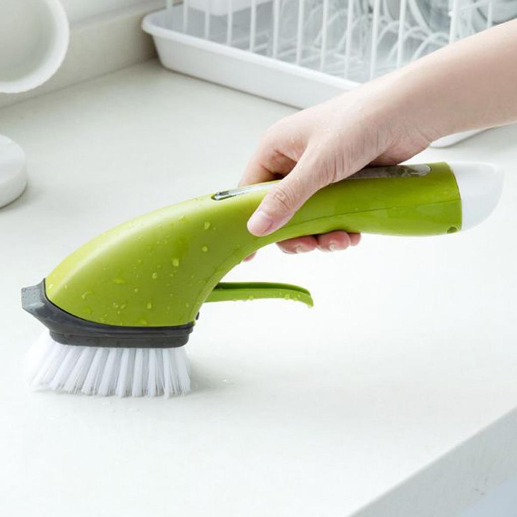 Non-slip Long Handle Bathroom Cleaning Brush Soap Dispenser Floor Tile Brush Kitchen Sink Scrubber Household Cleaning