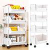 Easy Access Open Top Storage Rack Convenient Rolling Storage Rack Stylish Shelves with Hooks for Bathroom Stairwell Use