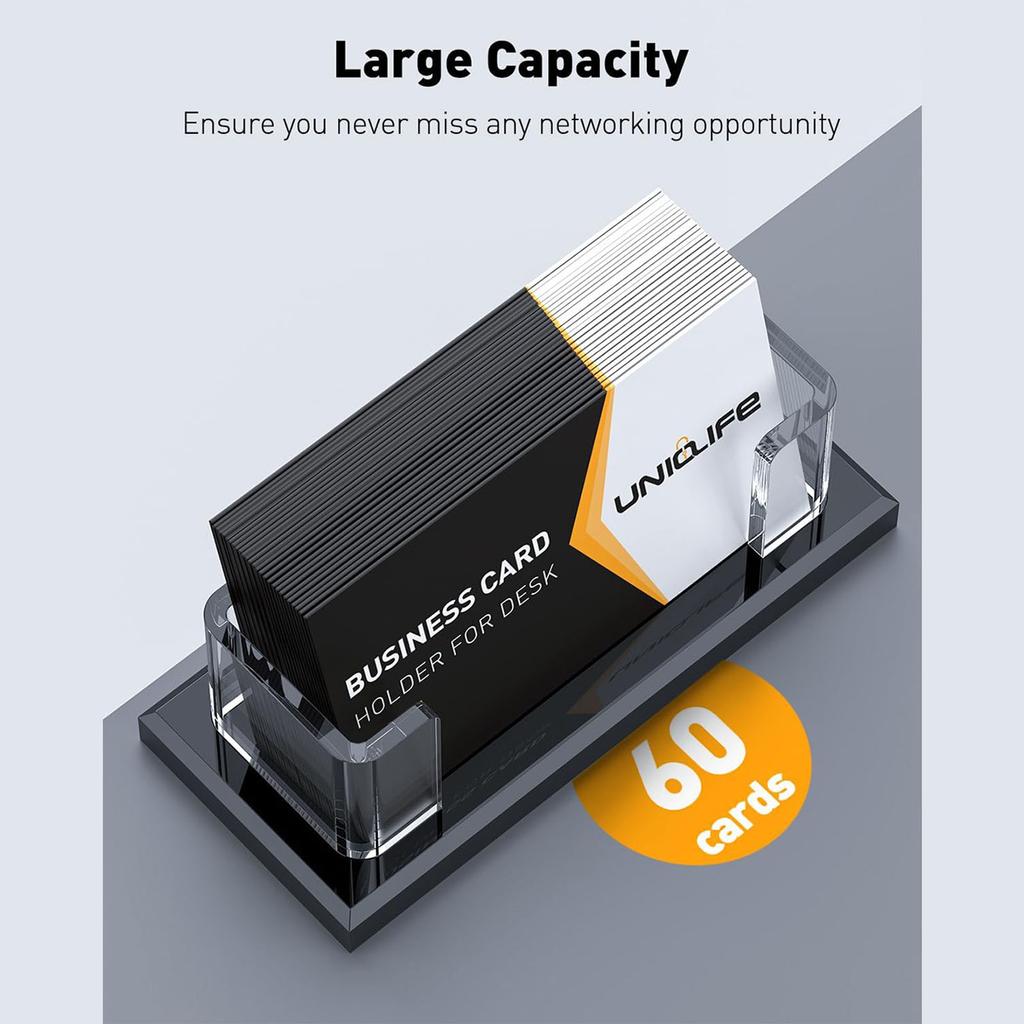Acrylic Business Card Holder High Capacity Organizer Name Card Storage Stand For Office Meetings And Professional Use