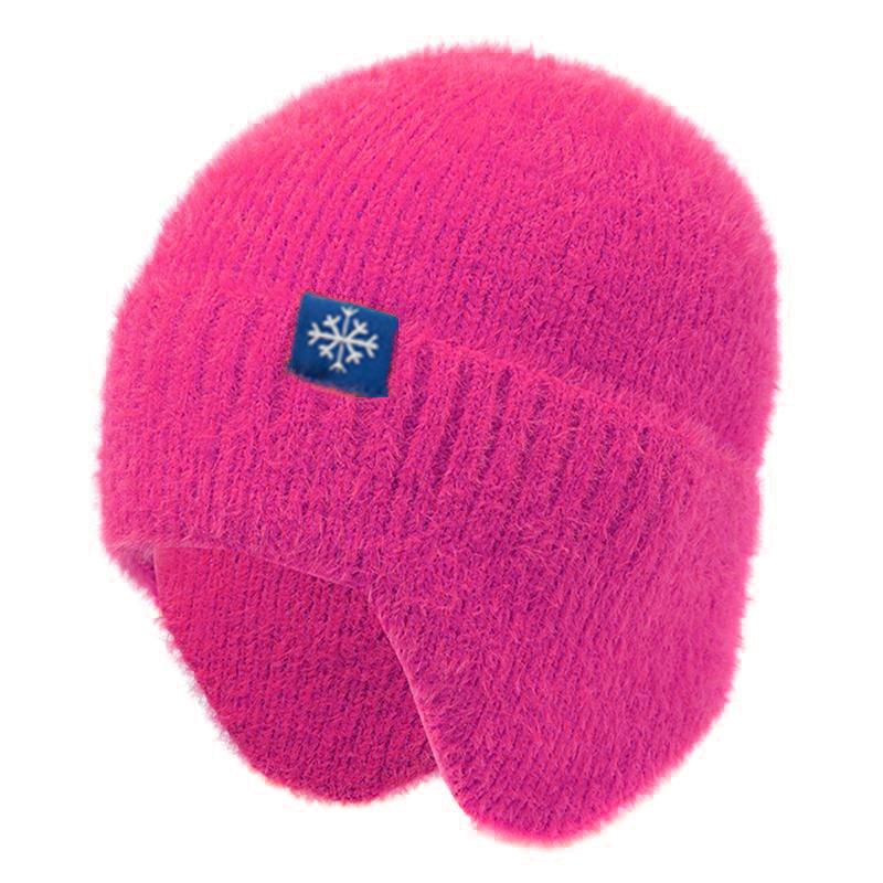 Nuevo gorro de invierno con orejeras de colores caramelo para mujer, gorro tejido de piel sintética a la moda, gorro suave estilo Kpop, gorro de calle para mujer