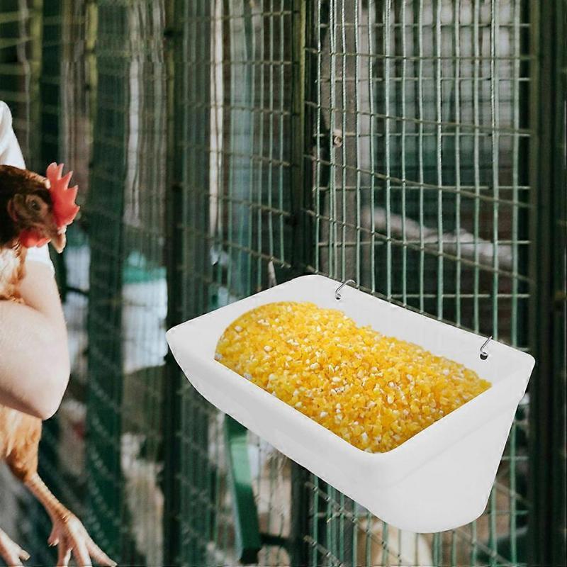 Automatic Feeder Plastic Bird Feeder for Poultry Feeding 1Set White Practical