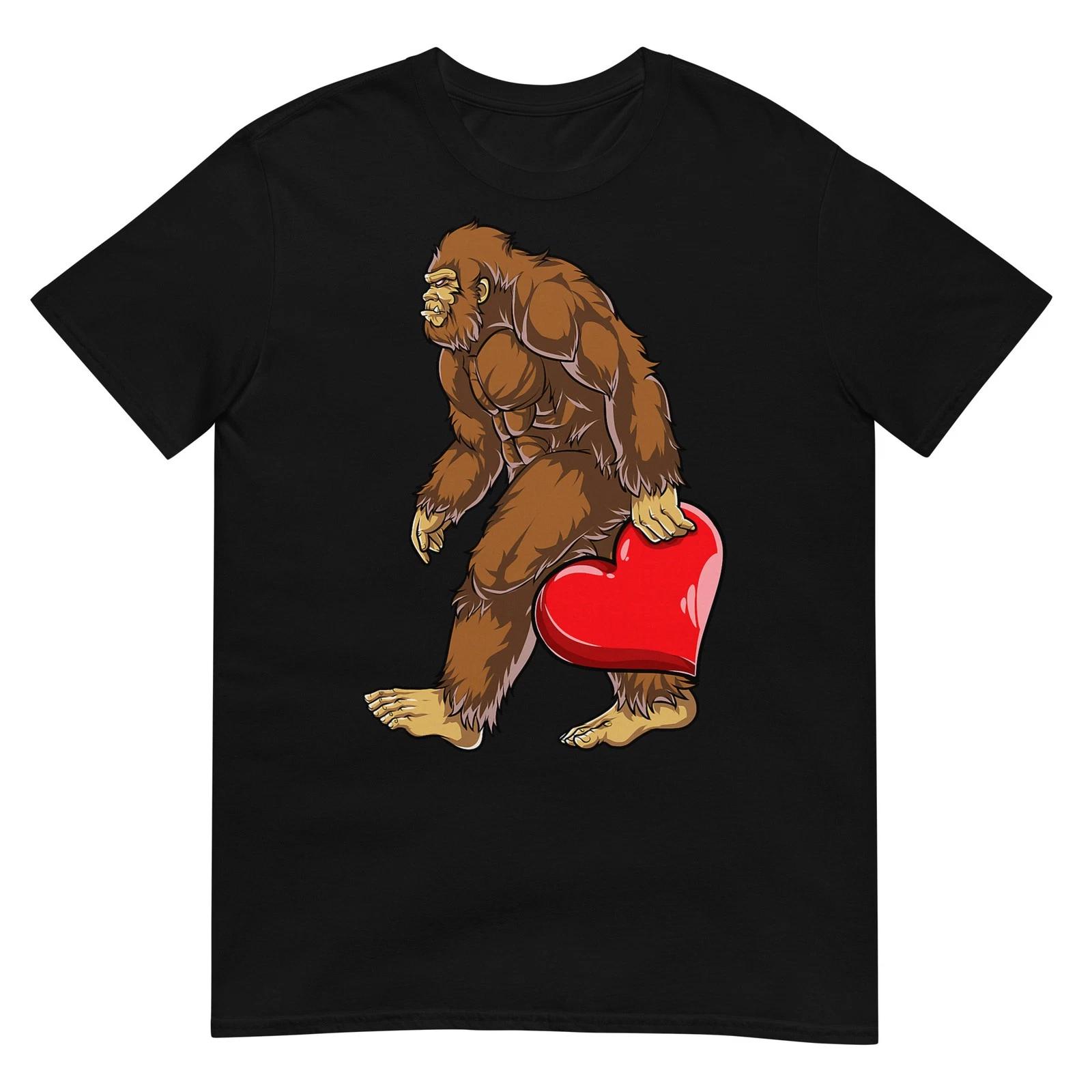 BoyBigfoot Heart Valentines Day Boys Men Love Sasquatch Funny T-Shirts XL