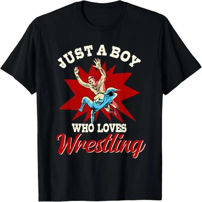 Just A Boy Who Loves Wrestling Boys Wrestle Wrestler T-Shirt