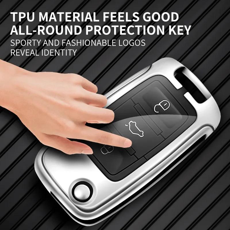 Dla VOLKSWAGEN VW Pokrowiec na kluczyk do samochodu Smart Key Case Dla Volkswagen VW Polo Bora Beetle Tiguan Passat B5 B6 B7 Golf EOS Scirocco Zdalny Sh