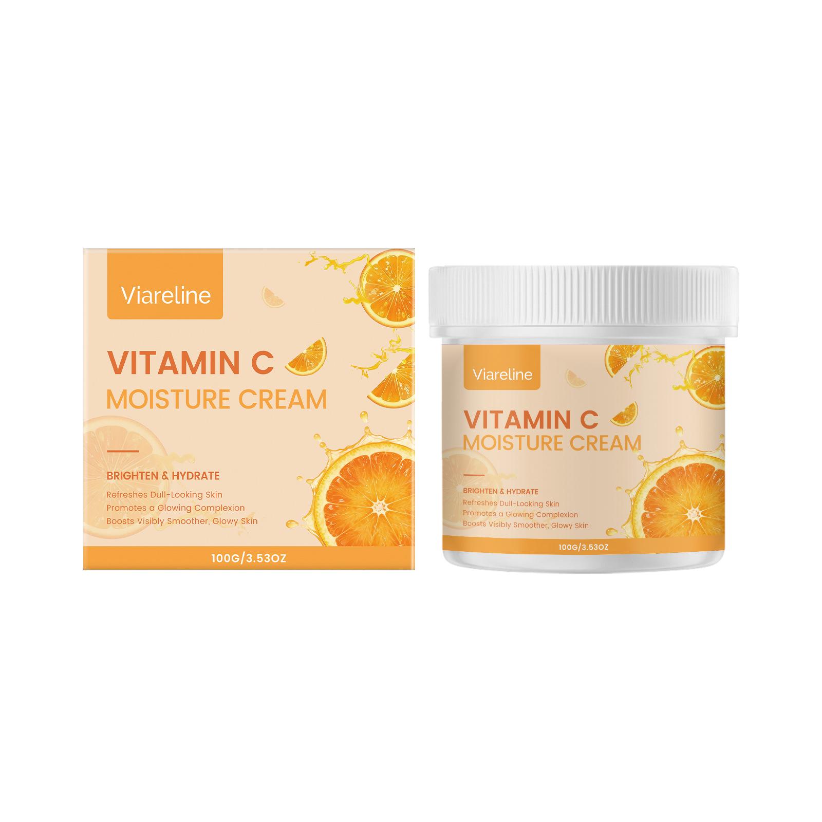 

VIARELINE Vitamin C Brightening & Moisturizing Cream for Soft, Smooth Skin - Lightweight, Quick Absorption, Enhances Texture.