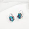 Korean Style Crystal Alloy Round Colorful Diamond Ear Cuff Earrings for Women