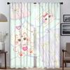 Pink Cat Shades Curtains Child Room Tulle for Bedroom Blackout Curtain Home Interior Curtains 2 Pieces Partition Living Kitchen