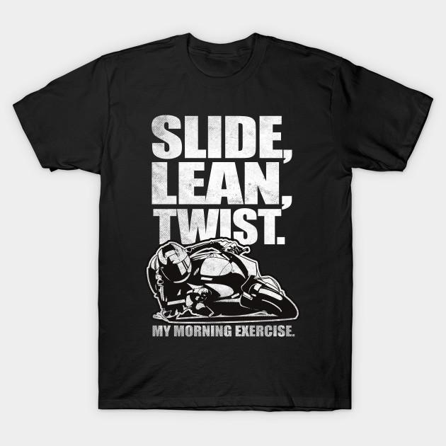 Men Black Print T-shirt Slide, Lean, Twist. Sports Bike No-Cut Transfer Paper Print Cotton Tshirt M чёрный