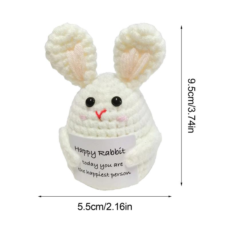 Positive Crocheted Crocheted Toy with Encouraging Card for Emotional Support Koala Rabbit Mouse Onion Blueberry Gift for Kids