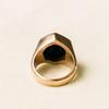 Black Onyx Hexagon Cut Signet Ring, 925 Sterling Silver, Handmade Pure Copper Heavy Gemstone Ring