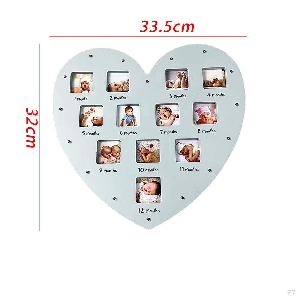 Rámeček pro miminko do prvního roku se světlem, měsíční milníky, fotorámeček na 12 měsíců, vzpomínka