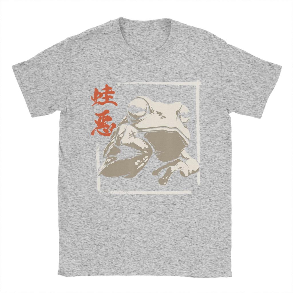 Japanese Grumpy Frog T Shirt for Men 100 Cotton Fashion for Male TShirt Round Collar  Tees Short Sleeve Tops Gift Idea