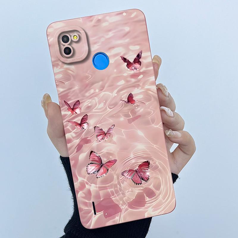 For Tecno Pop 4 Lte Case Liquid Silicone Fashion Simplicity Oil Painting Floral Back Cover For Techno Pop4 Air Phone Case BC1s