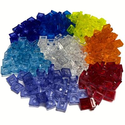 100 stücke Transparent 1X1 Dot Dünne Ziegel Kleine Partikel Bausteine Transparent Teile Zwei-Dimensional Code Pädagogisches Childre