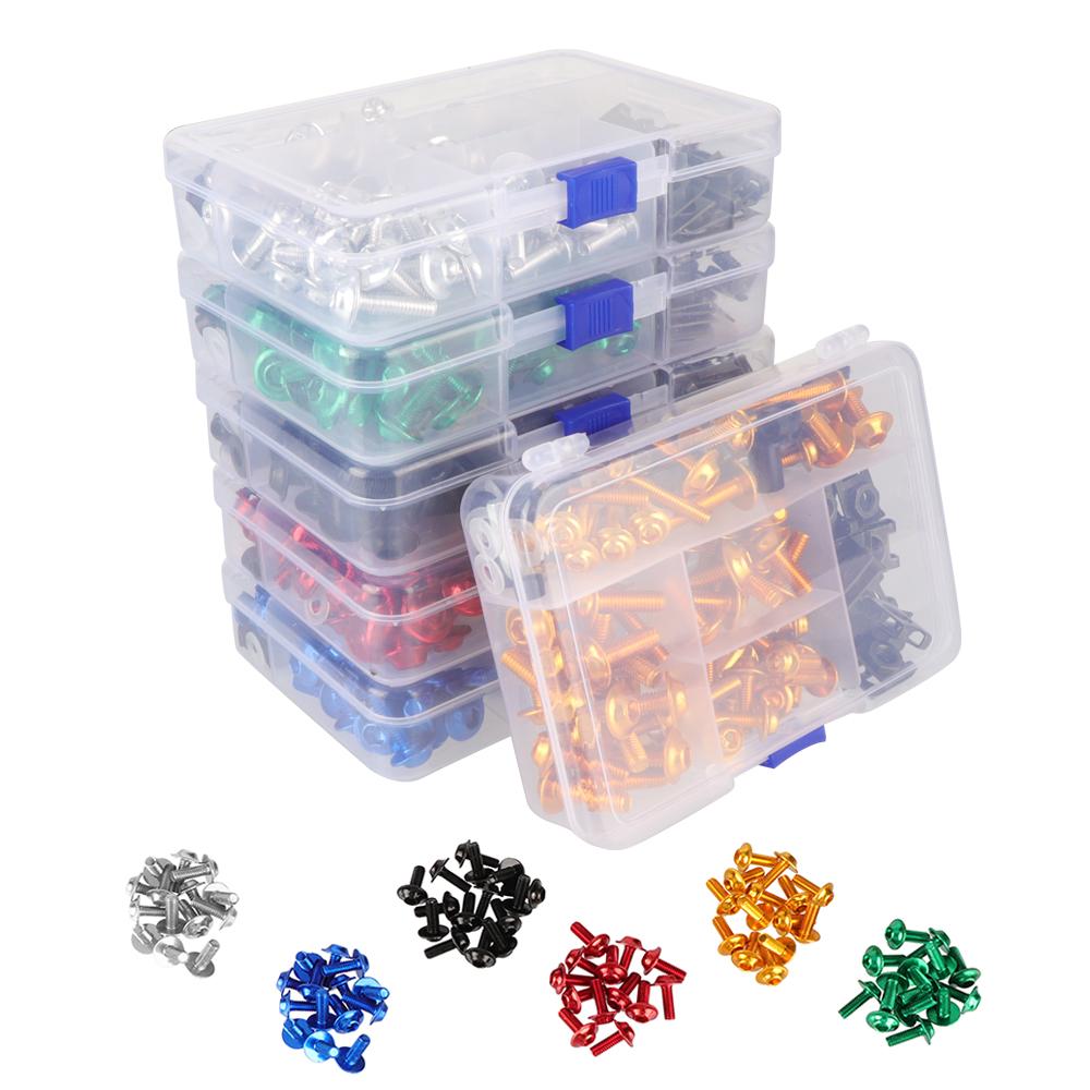 177pcs/Box Screws Aluminum Windscreen Screws Colorful Fasteners Screws Set Motorcycle Fairing Bolt Kit Motorcycle Modified Parts