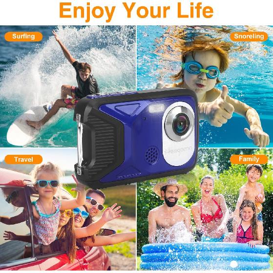 Waterproof Digital Camera,17 FT Underwater Camera 2.8" LCD HD1080P 30MP Kids Video Camcorder with 32G Card and Rechargeable Battery,Point and Shoot