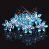 1/3PCS Blue Crystal Flower Hair Sticks Rhinestone Wedding Hairpins Bridesmaid Hairs Accessories Jewelry Fashion Bridal Headwear