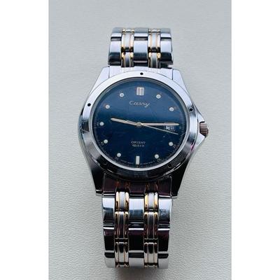 Used [VINTAGE] ORIENT Cassy Date Quartz Men's Watch Silver [Working/Battery Replaced]