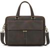 Men'S Leather Commuter Handbag 15 Inch Crazy Horse Leather Briefcase Shoulder Bag Cowhide Business Computer Bag