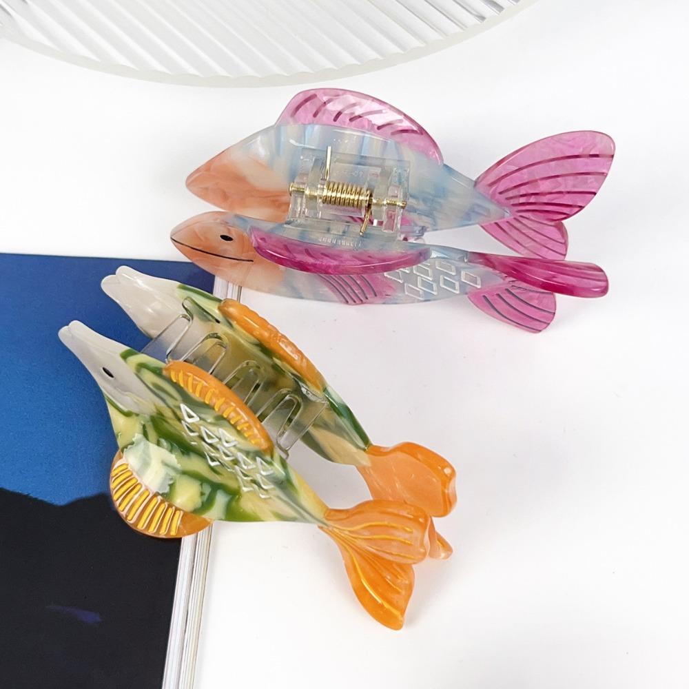 Non Slip Ocean Animal Hairpin Strong Holder Big Acrylic Clip Fun Fish Hair Claw Clip Hair Decor